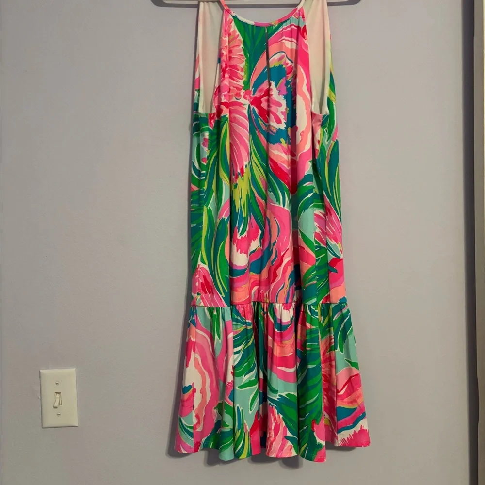 Lilly Pulitzer Pink and Green Floral Dress - Picture 1 of 8